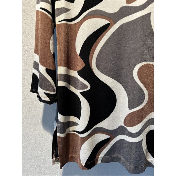 Chicos Travelers Shirt Womens Small Slinky Liquid Knit Boho Comfort Easy Wear - Picture 5 of 8